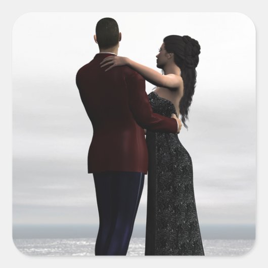 Tanz mit mir quadratischer aufkleber (Vorderseite)