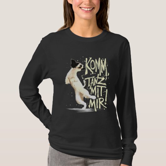 Tanz mit Papillon Dog T-Shirt (Vorderseite)