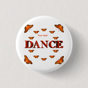 Tanz mit Schmetterlingsdesign Button