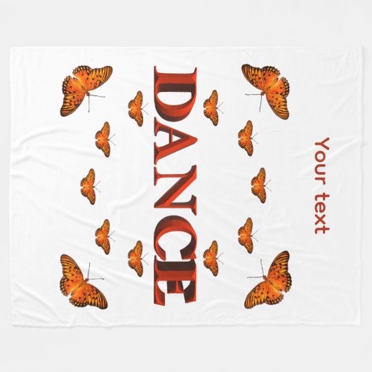 Tanz mit Schmetterlingsdesign Fleecedecke (Vorderseite (Horizontal))