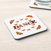 Tanz mit Schmetterlingsdesign Getränkeuntersetzer (Linke Seite)