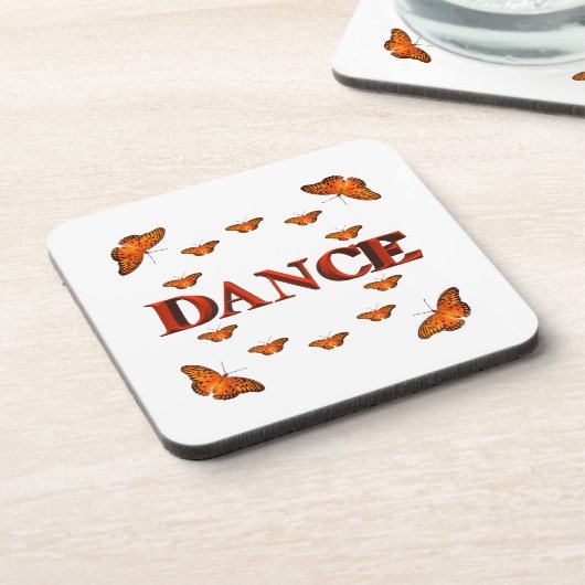 Tanz mit Schmetterlingsdesign Getränkeuntersetzer (Linke Seite)
