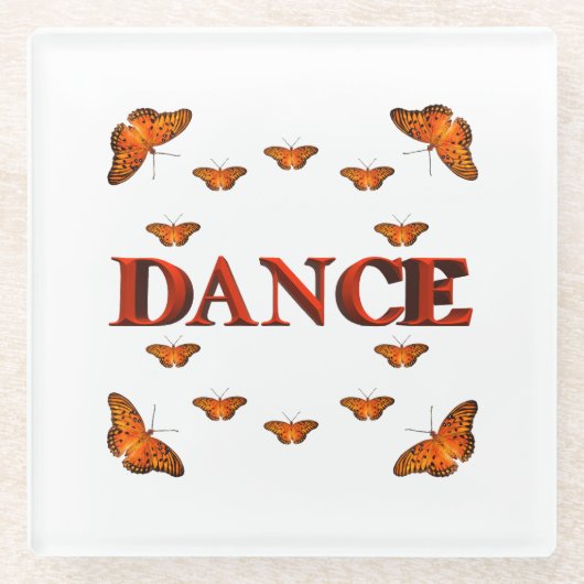 Tanz mit Schmetterlingsdesign Glasuntersetzer (Vorderseite)