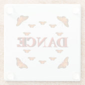 Tanz mit Schmetterlingsdesign Glasuntersetzer (Rückseite)