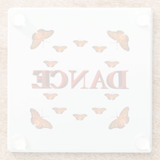 Tanz mit Schmetterlingsdesign Glasuntersetzer (Rückseite)