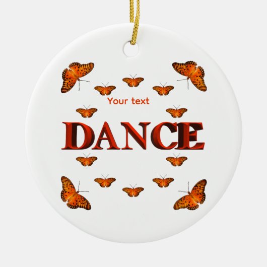 Tanz mit Schmetterlingsdesign Keramik Ornament (Vorne)