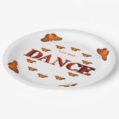 Tanz mit Schmetterlingsdesign Pappteller (Schrägansicht)