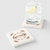 Tanz mit Schmetterlingsdesign Steinuntersetzer (Seitenansicht)