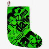 Tanz; Neon Green Stripes Kleiner Weihnachtsstrumpf (Vorderseite)