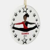 Tanz-oder Beifall-Afroamerikaner rot und schwarz Keramik Ornament (Rechts)