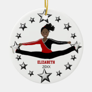 Tanz-oder Beifall-Afroamerikaner rot und schwarz Keramik Ornament