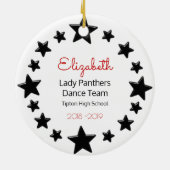 Tanz-oder Beifall-Afroamerikaner rot und schwarz Keramik Ornament (Hinten)