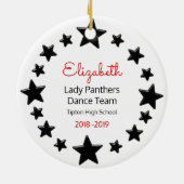 Tanz-oder Beifall-brünettes Rotes und schwarz Keramikornament (Hinten)