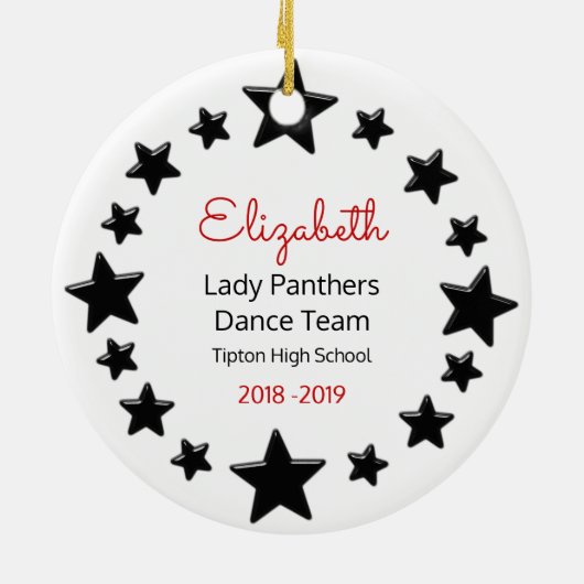 Tanz-oder Beifall-brünettes Rotes und schwarz Keramikornament (Hinten)