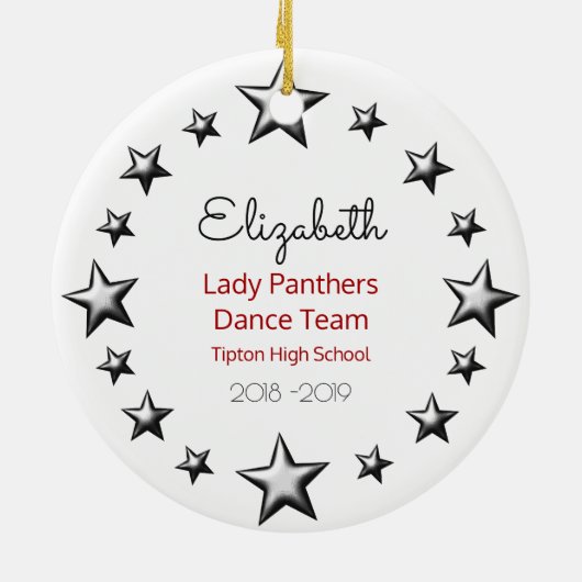 Tanz oder Beifall rot und schwarz Keramik Ornament (Hinten)