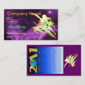 Tanz- oder Fitnessgeschäftskarte mit Kalender 2011 Visitenkarte (Vorne/Hinten)