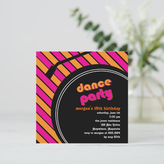 Tanz-Party Einladung (Stehend Vorderseite)