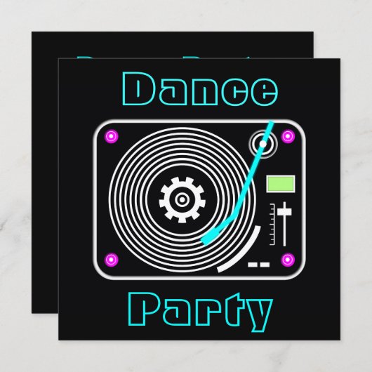 Tanz-Party Einladung (Vorne/Hinten)