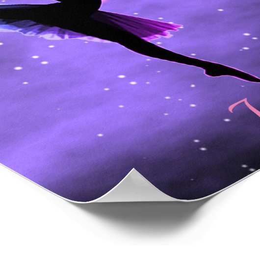 Tanz Pink & Lila Galaxy Poster mit Name (Ecke)