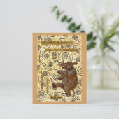 Tanz Rhino Postkarte (Stehend Vorderseite)