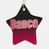 Tanz-rosa Glitzer Keramik Ornament (Links)