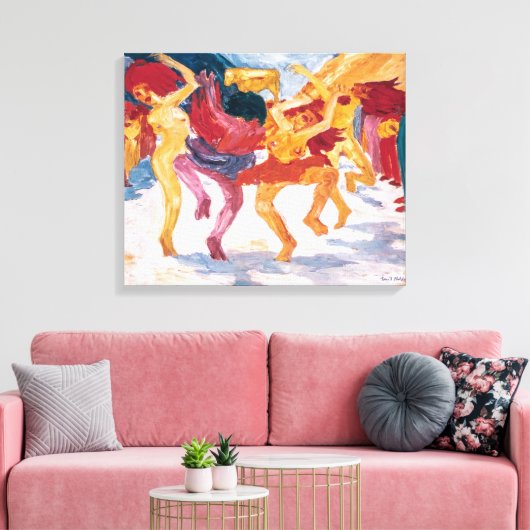 Tanz rund um das Goldene Kalb | Emil Nolde | Leinwanddruck (Insitu (Wohnzimmer))