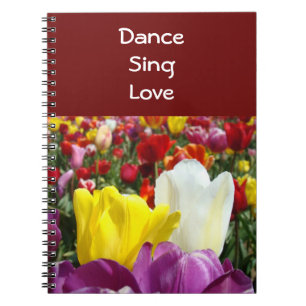 Tanz Sing Liebe Notizbuch Tulpe Blumen Floral Notizblock