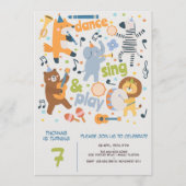 Tanz, sing und spiel Kindergeburtstag Einladung (Vorderseite)