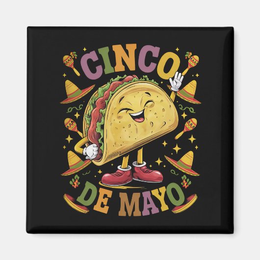 Tanz Taco Funny Cinco De Mayo Fiesta Party Magnet (Vorne)