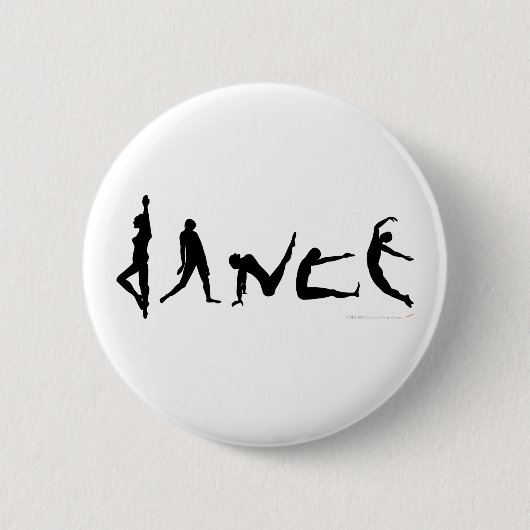 Tanz-Tanzen-Silhouette-Entwurf Button (Vorderseite)