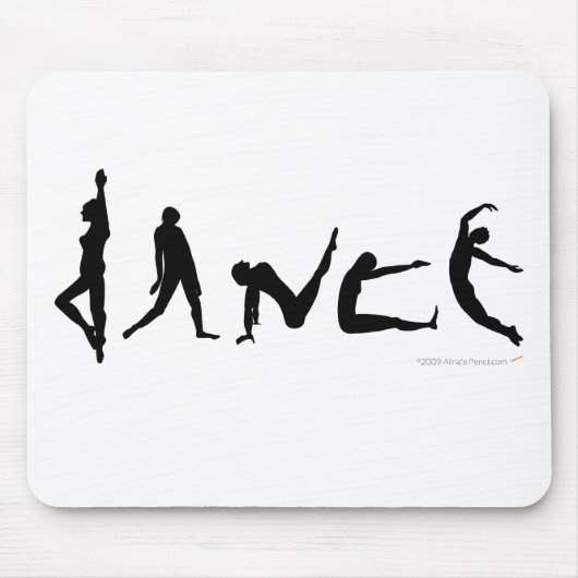 Tanz-Tanzen-Silhouette-Entwurf Mousepad (Vorne)