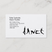 Tanz-Tanzen-Silhouette-Entwurf Visitenkarte (Rückseite)