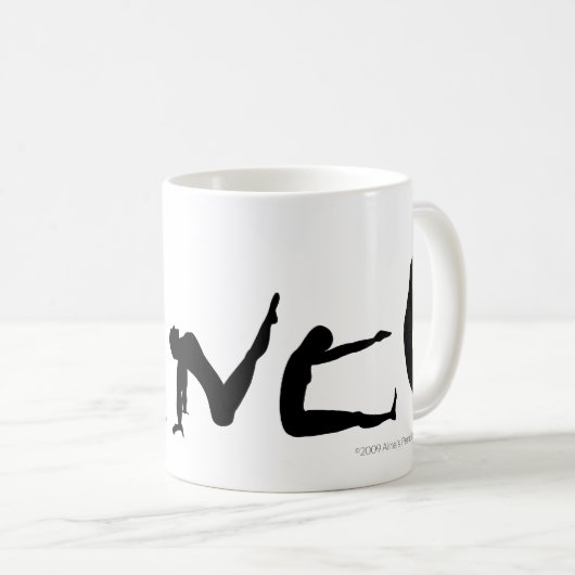 Tanz-Tanzen-Silhouette-Tasse Kaffeetasse (VorderseiteRechts)