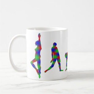Tanz-Tanzen-Silhouette-Tasse (multicolors) Kaffeetasse