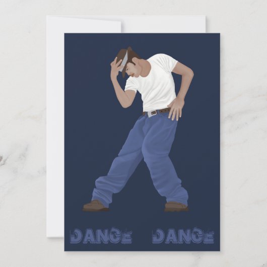 Tanz Tänzer Einladung (Vorderseite)
