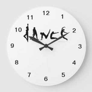 Tanz-Tänzer-Silhouette-Wand-Uhr Große Wanduhr