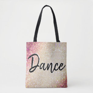Tanz Tote Tasche Imitat Gold und Rosa Glitzer