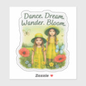 Tanz. Träume. Wander. Blüte. Aufkleber (Blatt)