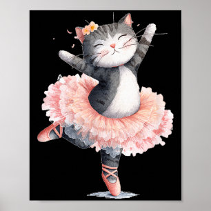 Tanz-Tutu-Katzenkostüm für Katzenliebhaber  Poster