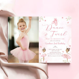 Tanz & Twirl Pink Ballerina Ballerina Ballet Gebur Einladung