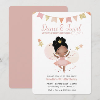 Tanz & Twirl, Prinzessin Ballerina Geburtstag Einladung