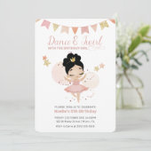 Tanz & Twirl, Prinzessin Ballerina Geburtstag Einladung (Stehend Vorderseite)
