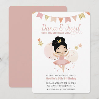 Tanz & Twirl, Prinzessin Ballerina Geburtstag Einladung
