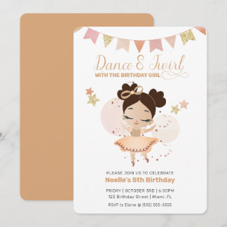 Tanz & Twirl, Prinzessin Ballerina w/Bow Geburtsta Einladung