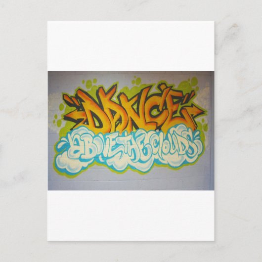 Tanz über den Wolken Graffiti Postkarte (Vorderseite)