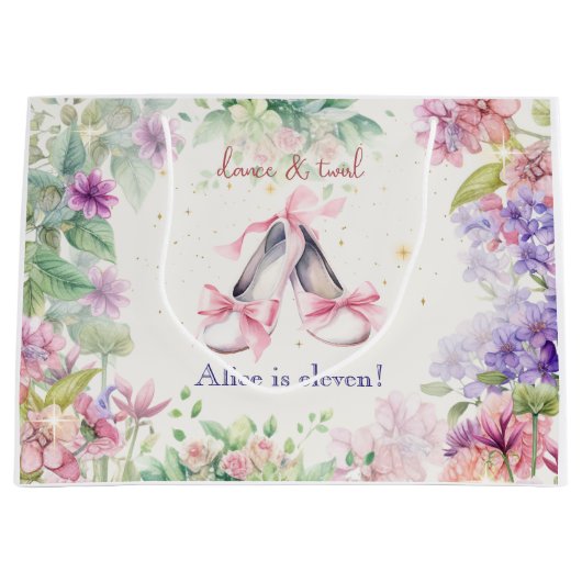 Tanz und Ballerina Geburtstag Große Geschenktüte (Vorderseite)