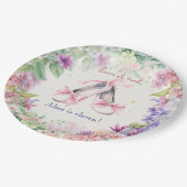 Tanz und Ballerina Geburtstag Pappteller (Schrägansicht)