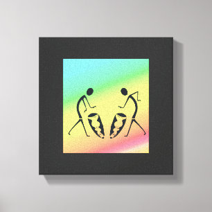 Tanz und Feiern der Farben Leinwanddruck