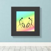 Tanz und Feiern der Farben Leinwanddruck (Insitu (Holzboden))