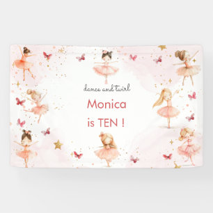 Tanz und niedliche Ballerina Ballett Kind Geburtst Banner